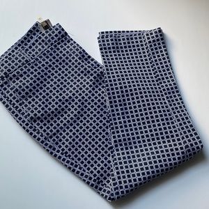 Anne Klein, like new navy blue and white checkerboard pants, cotton blend,  6